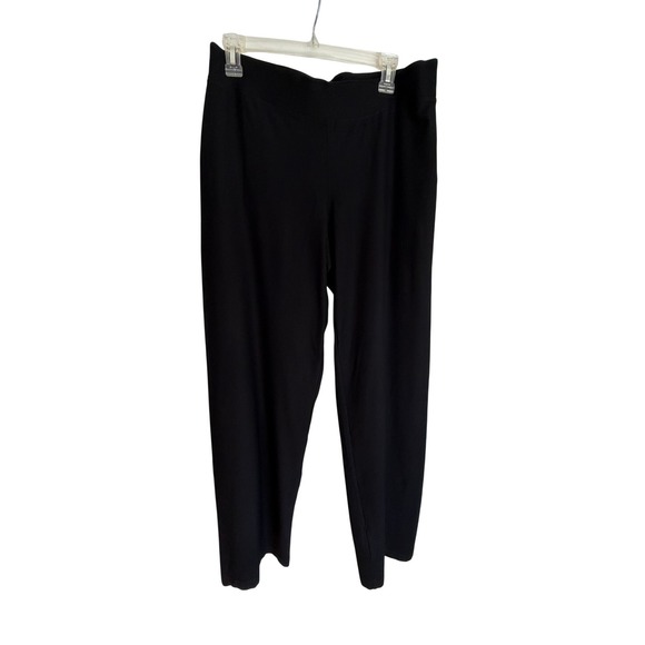 Eileen Fisher Pants - Eileen Fisher Black Stretch Crepe Pull On Ankle Pants P6375M Womens Medium
